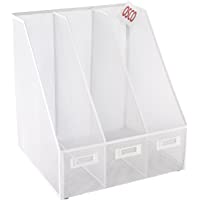 Osco Arctic White Wire Mesh Triple Magazine Rack- MR3-WHT